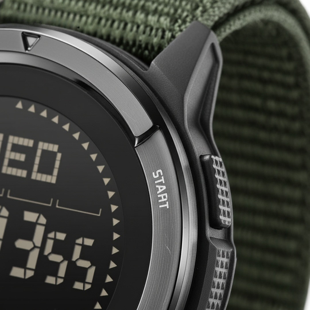 TrailMaster 45 — Digital Carbon Fiber Field Watch for Extreme Adventure