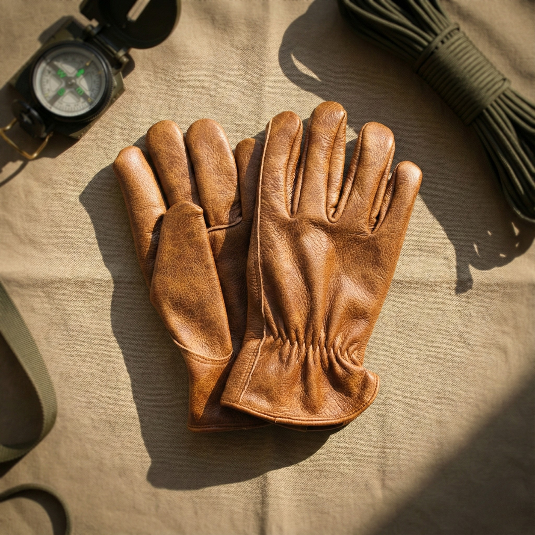 Anti-Slip Tie-Dye Brown Retro Gloves