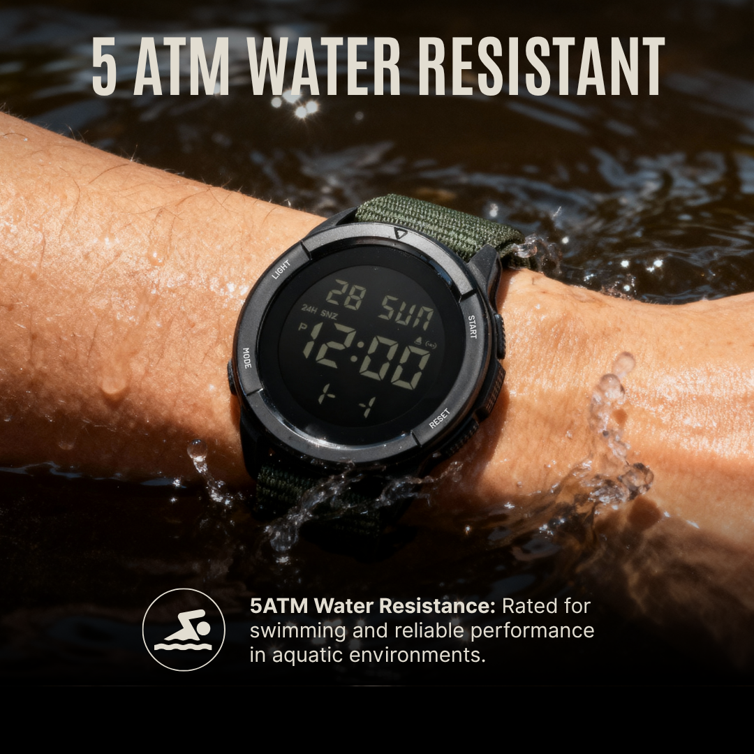 TrailMaster 45 — Digital Carbon Fiber Field Watch for Extreme Adventure