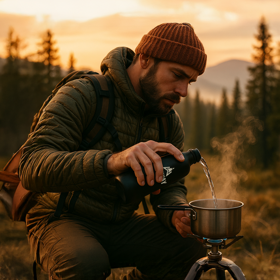 Bottiglia Trail – Bottiglia d'acqua leggera in alluminio con moschettone