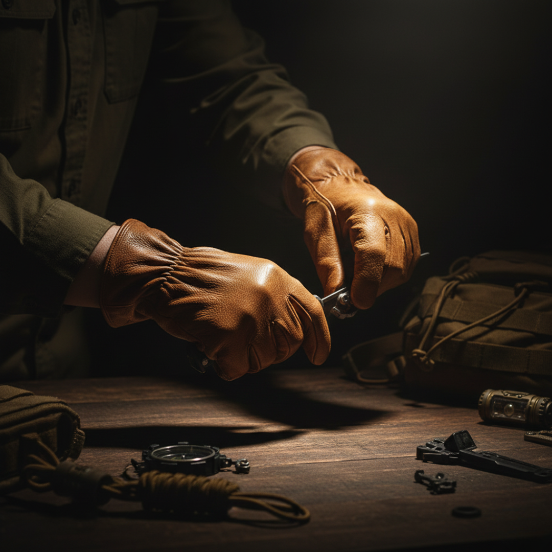 Anti-Slip Tie-Dye Brown Retro Gloves