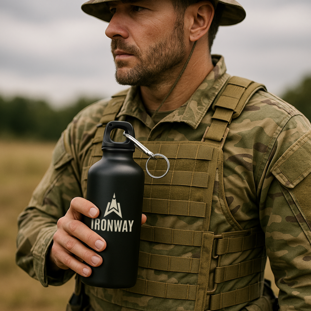 Bottiglia Trail – Bottiglia d'acqua leggera in alluminio con moschettone